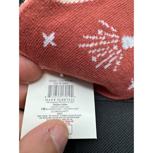 NEW 2 Champagne Length Socks Gift Adult One Size OSFM - Picture 3 of 3